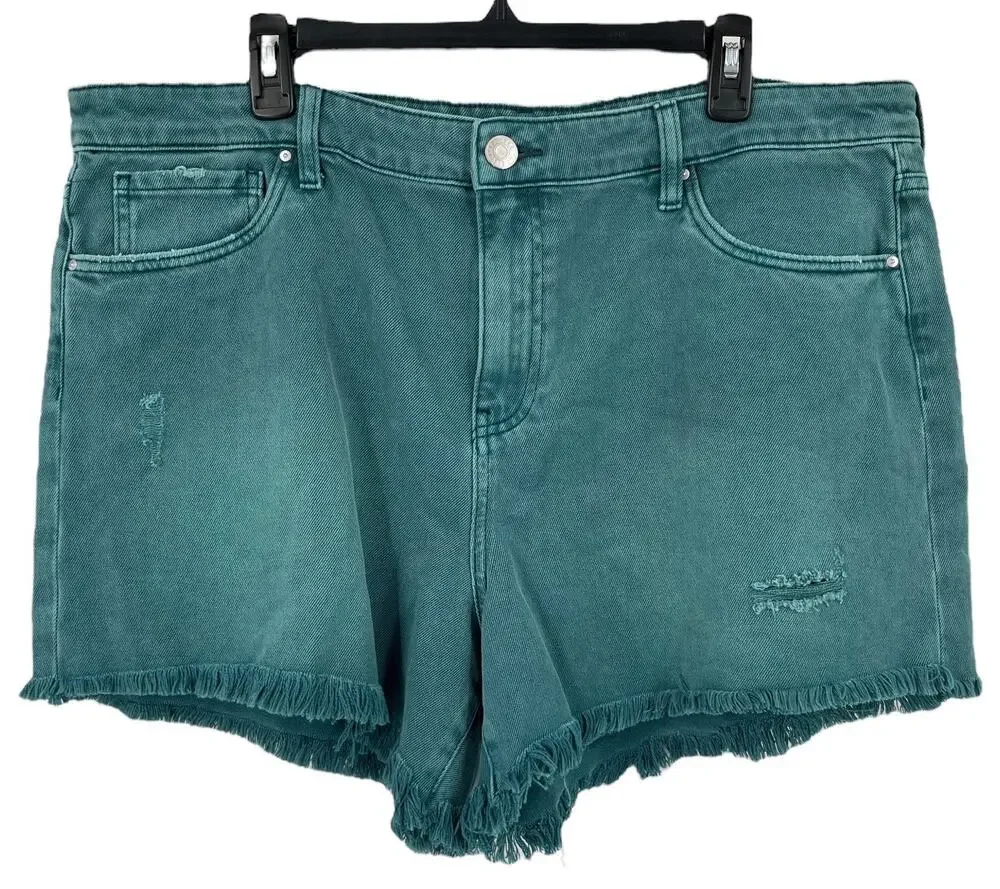 Kut from the Kloth shorts Jane high rise long inseam teal size 18